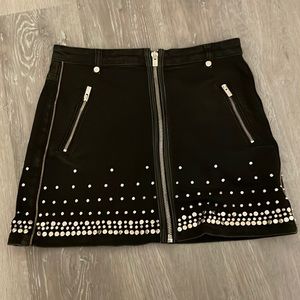 The Kooples Studded Denim Skirt